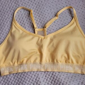 PINK Victoria's Secret Light Yellow Sports Bra